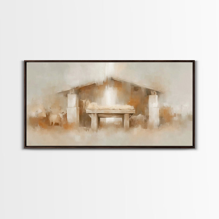 Stable Promise Light | Framed Canvas Print | Christian Art Canvas | Christmas Art | Christian Art Gift | Framed Christmas Art