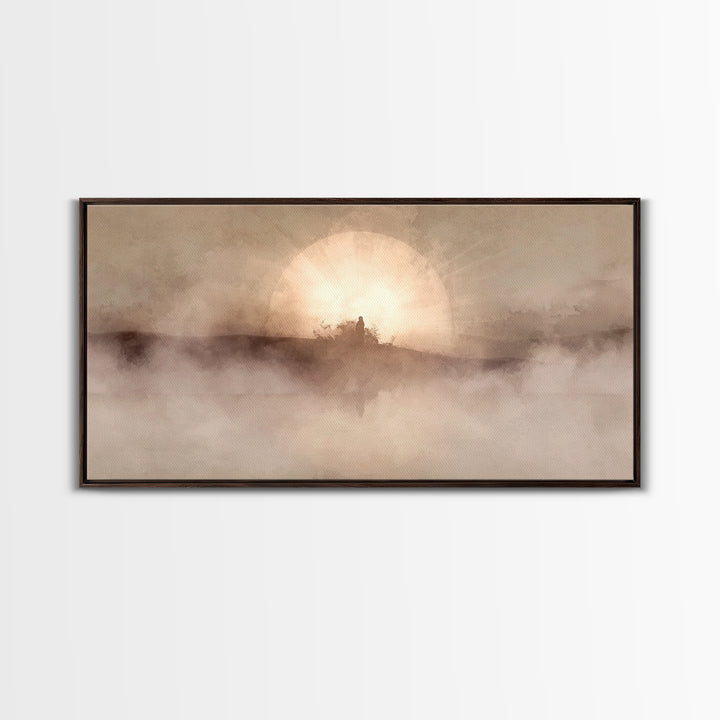 Radiant Dawn - Framed Canvas Print - Christian Christmas Art - Christian Wall Art - Jesus Painting - Modern Christian Art