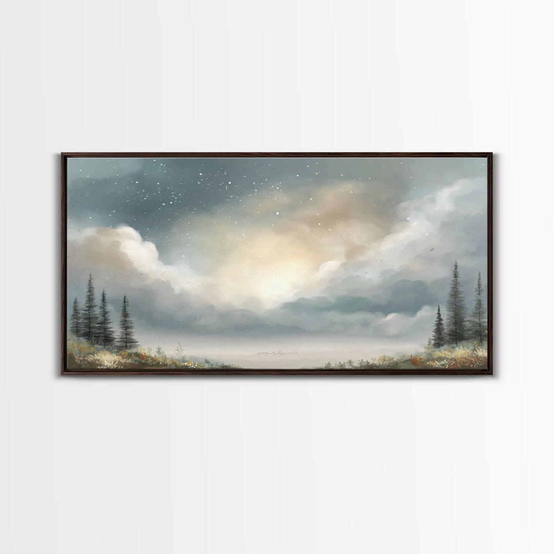 Heaven’s Horizon - Framed Canvas Print - Modern Christian Art - Christian Wall Art - Christian Art Print - Christian Gift