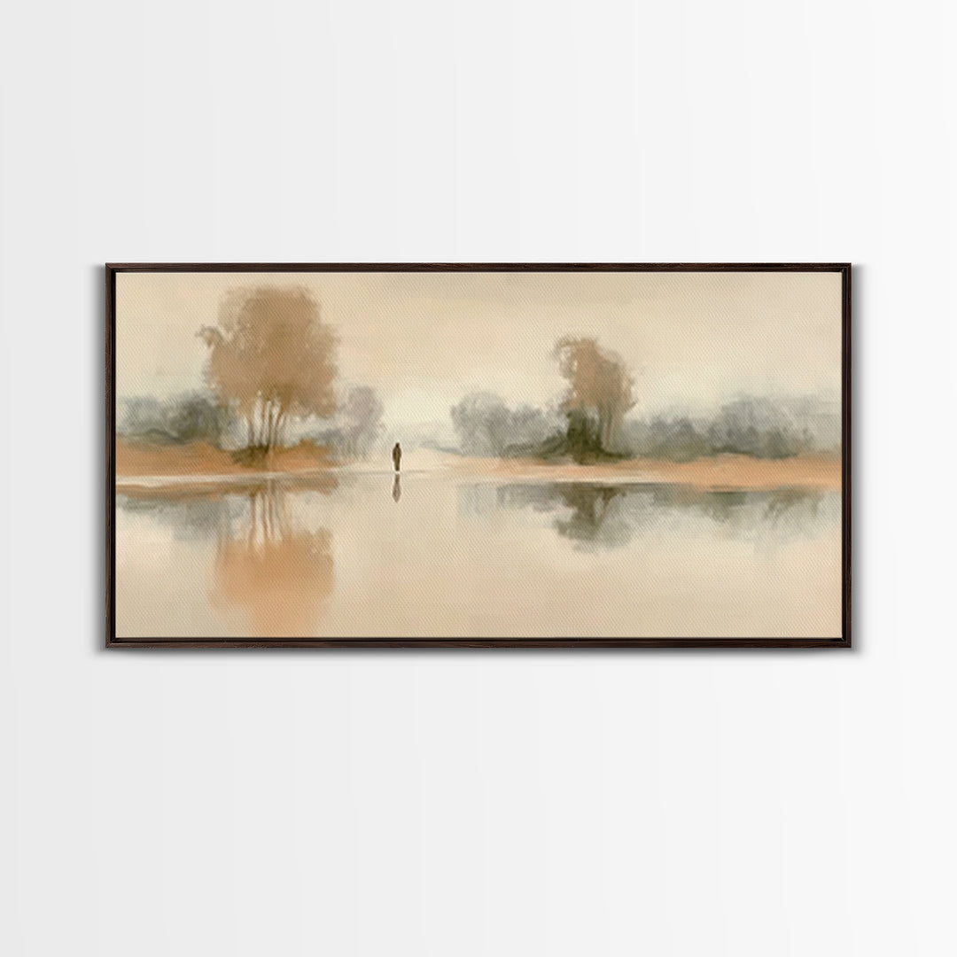 Quiet Path Grace, Framed Canvas Print, Christian Art Canvas, Christian Wall Art, Jesus Painting, Minimalist Christian Art, Christian Christ