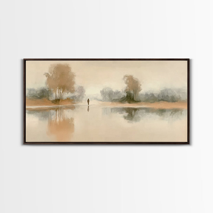 Quiet Path Grace, Framed Canvas Print, Christian Art Canvas, Christian Wall Art, Jesus Painting, Minimalist Christian Art, Christian Christ