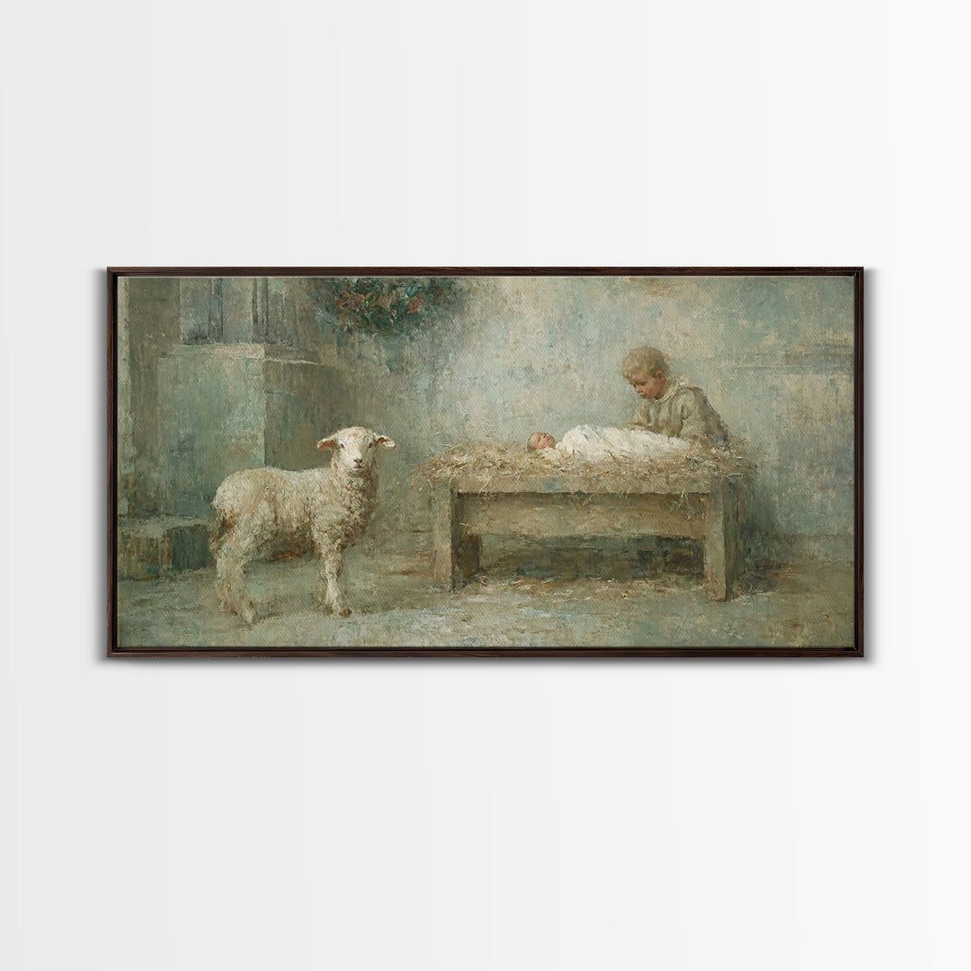 Winter Nativity – Framed Canvas Print – Christian Christmas Art – Christian Wall Art – Christmas Art – Christian Art Canvas – Christian Dec