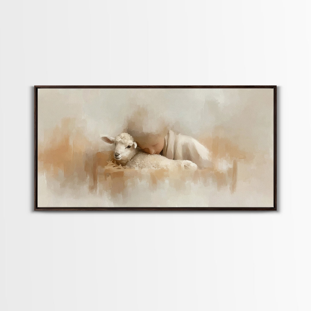 Tender Blessing Light, Framed Canvas Print, Christian Art Canvas, Christian Wall Art, Jesus Painting, Christmas Art, Christian Gift Ideas