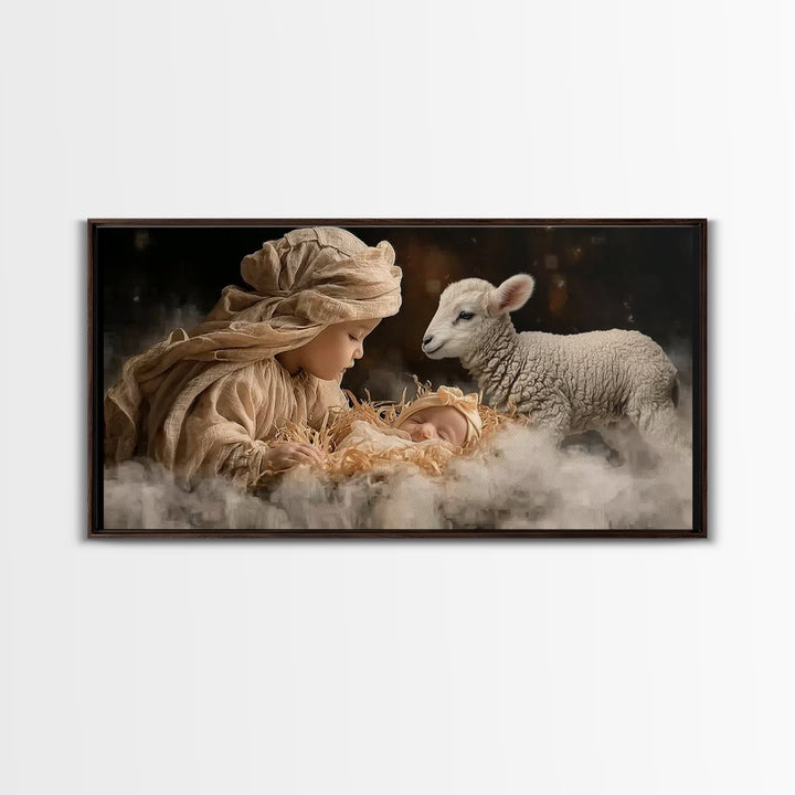 Sacred Quiet Hour – Framed Canvas Print – Christian Wall Art – Jesus Painting – Christian Art Canvas – Christmas Art – Modern Christian Art