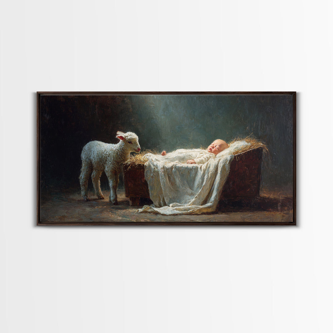 Bethlehem’s Child | Framed Canvas Print | Christian Art Canvas | Christian Wall Art | Jesus Painting | Christmas Art | Christian Christmas