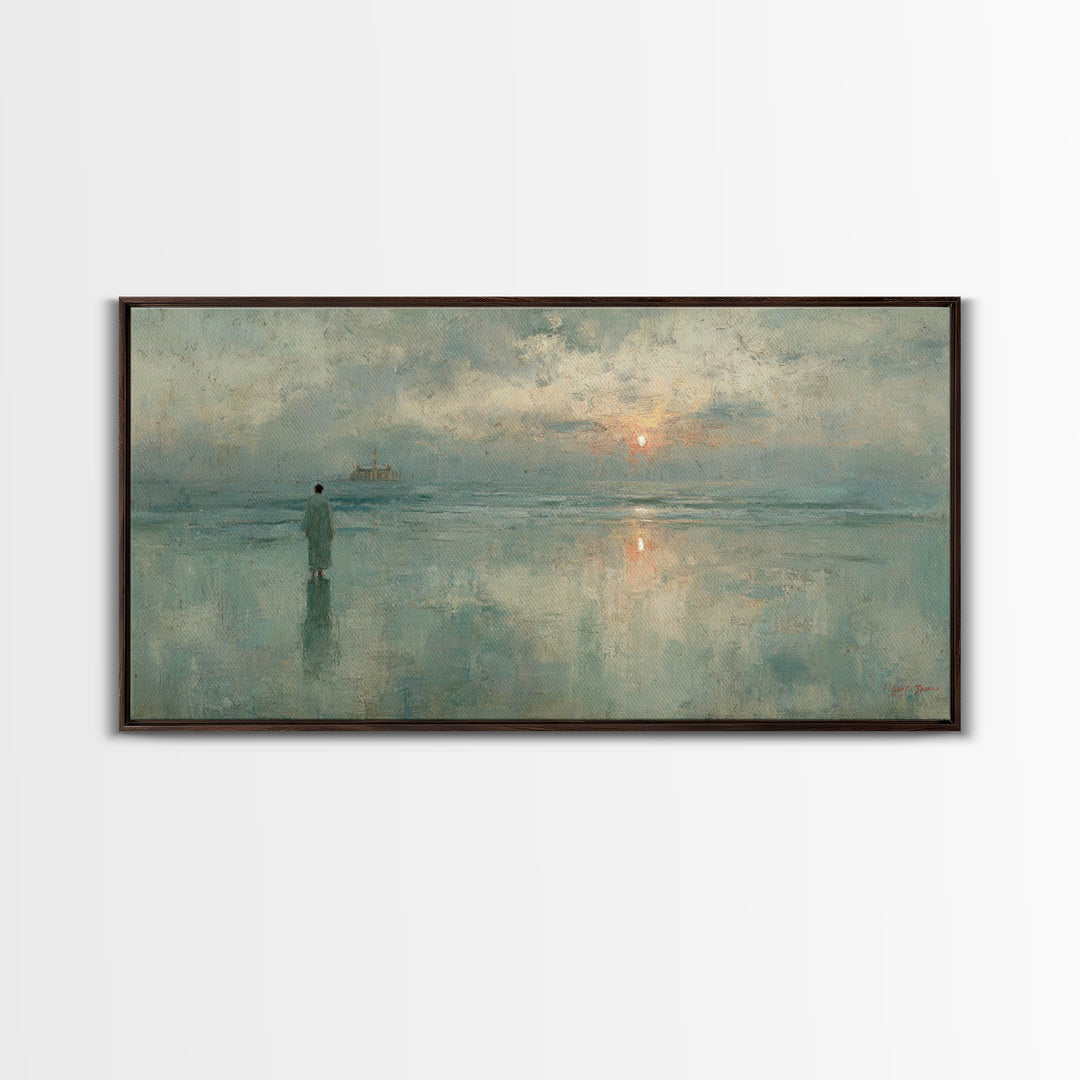 Solitary Grace Path – Framed Canvas Print – Christian Wall Art – Christian Art Canvas – Jesus Painting – Subtle Christian Art – Christian D