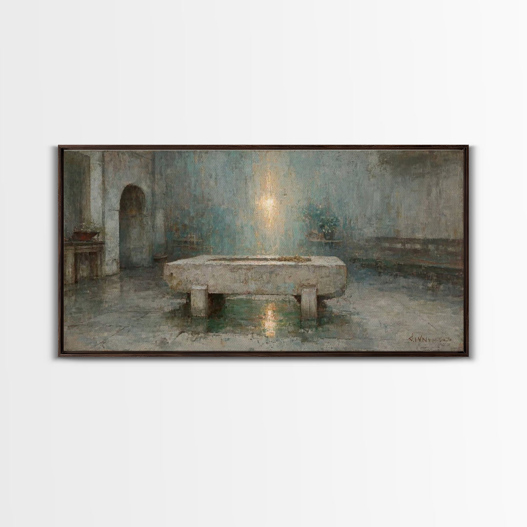 Desert Light – Framed Canvas Print | Christian Wall Art | Abstract Christian Art | Subtle Christian Paintings | Christian Art Canvas | Chri