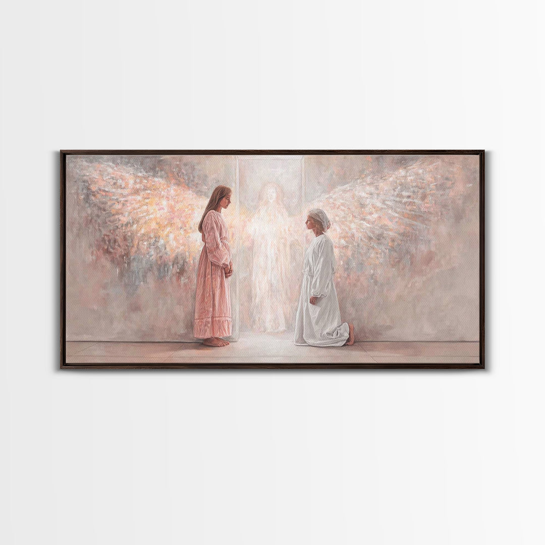 Angelic Dawn – Framed Canvas Print – Christian Wall Art – Christian Art Canvas – Jesus Painting – Christian Decor – Christmas Art Prints