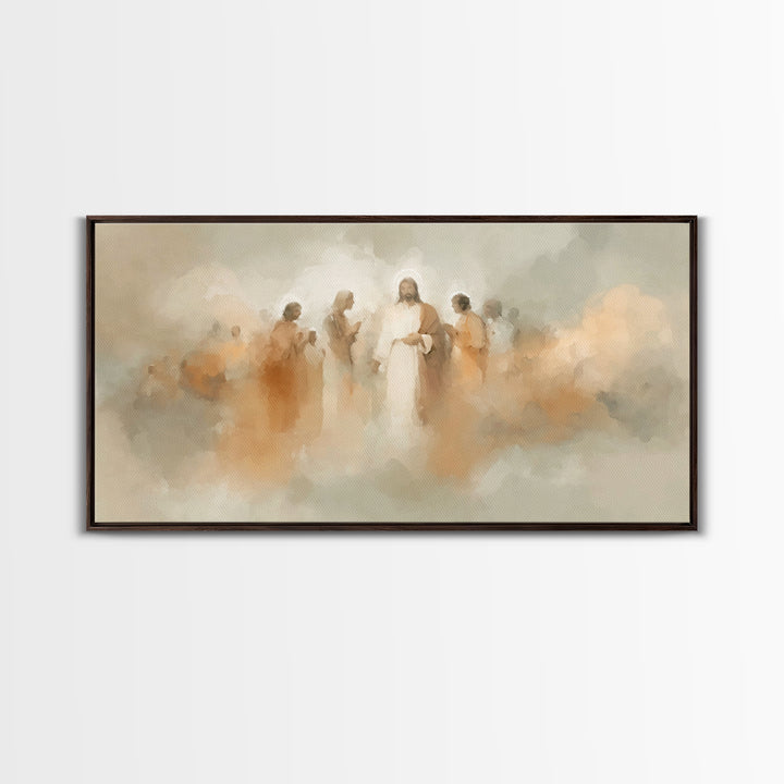 Ascension Cloud, Framed Canvas Print, Christian Paintings, Jesus Wall Art, Christian Art Canvas, Large Christian Painting, Christian Home D