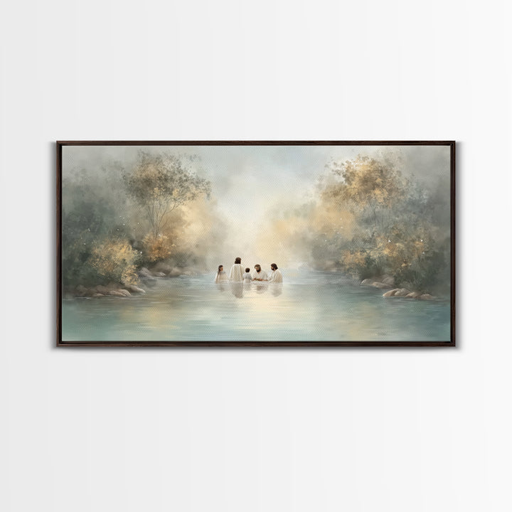 River Blessing – Framed Canvas Print – Christian Wall Art – Jesus Painting – Christian Art Canvas – Subtle Christian Art – Christian Decor
