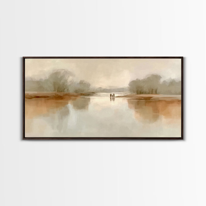 Silent River Light, Framed Canvas Print, Christian Wall Art, Christian Art Print, Minimalist Christian Art, Christian Gift Ideas, Jesus Pai