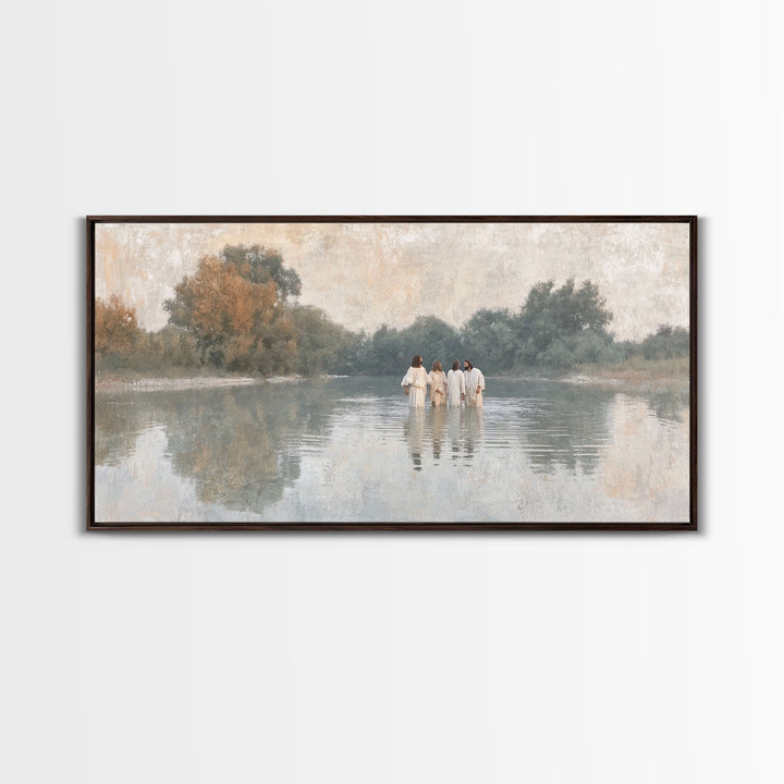 Waterway Journey | Framed Canvas Print | Christian Art Canvas | Subtle Christian Art | Christian Wall Art | Jesus Painting | Christian Deco