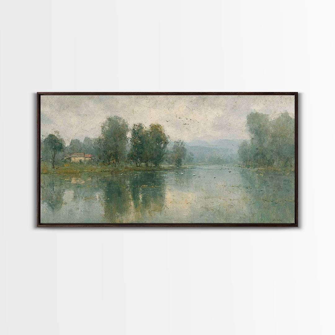 Morning Stillness, Framed Canvas Print, Christian Wall Art, Christian Art Canvas, Subtle Christian Art, Christian Painting, Christian Decor