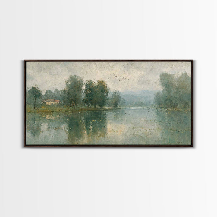 Morning Stillness, Framed Canvas Print, Christian Wall Art, Christian Art Canvas, Subtle Christian Art, Christian Painting, Christian Decor
