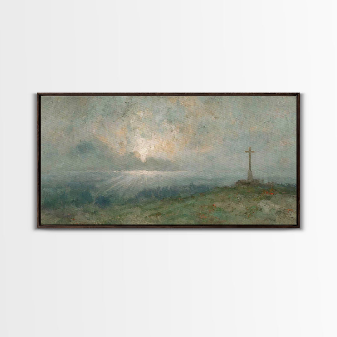 Silent Redeemer, Framed Canvas Print, Christian Art Print, Vintage Christian Art, Christian Wall Art, Christian Painting, Christmas Canvas