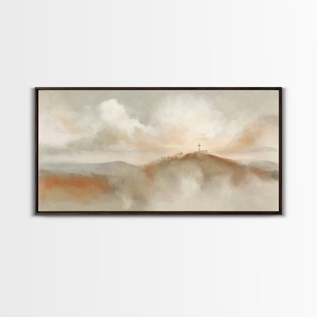 Morning Of Hope – Framed Canvas Print – Minimalist Christian Art – Christian Wall Art – Subtle Christian Art – Christian Decor – Christian