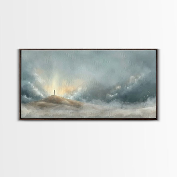 Cloudborn Promise, Framed Canvas Print, Christian Art Canvas, Christian Wall Art, Subtle Christian Paintings, Christian Christmas Decor, Ch