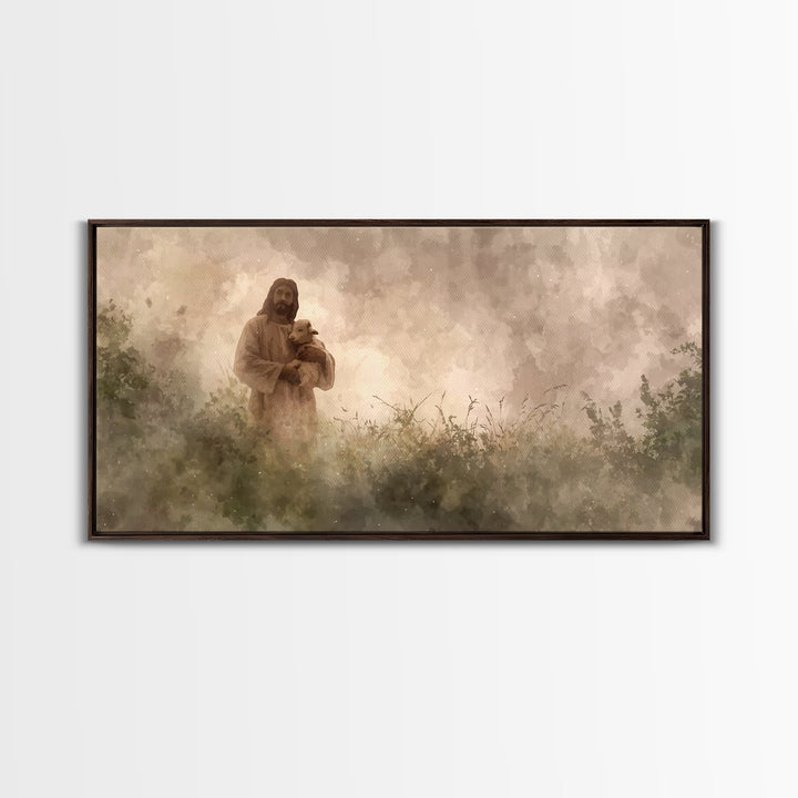 The Good Shepherd | Framed Canvas Print | Jesus Painting | Christian Art Canvas | Christian Wall Art | Christian Decor | Christian Gift Ide