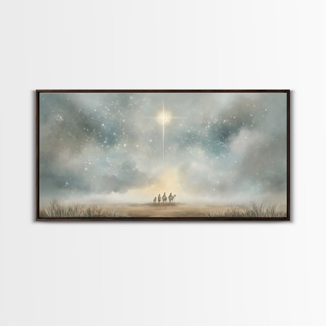Star Of Bethlehem - Framed Canvas Print - Christmas Wall Art - Christian Christmas Art - Modern Christmas Art - Christian Decor