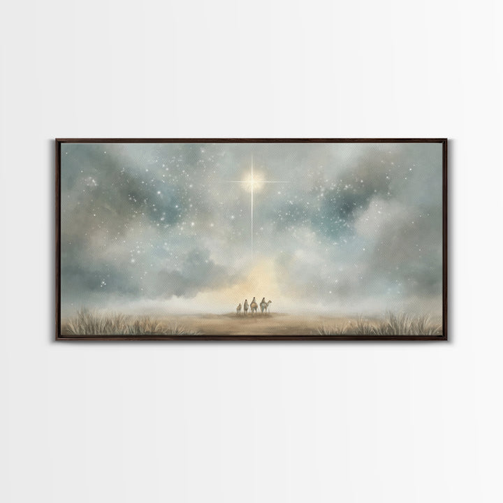 Star Of Bethlehem - Framed Canvas Print - Christmas Wall Art - Christian Christmas Art - Modern Christmas Art - Christian Decor