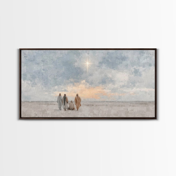 Holy Journey Sky - Framed Canvas Print - Christian Christmas Art - Christmas Canvas Wall Art - Christian Art Work - Christmas Art Prints