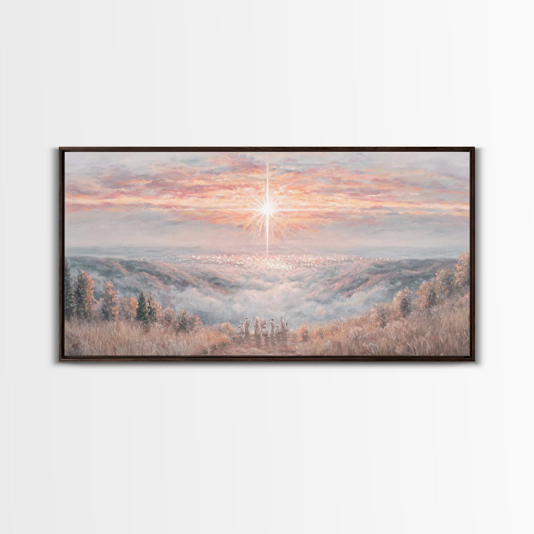 Dawn of Bethlehem – Framed Canvas Print – Christmas Wall Art – Christian Art Canvas – Christian Painting – Christmas Art Work – Christian C