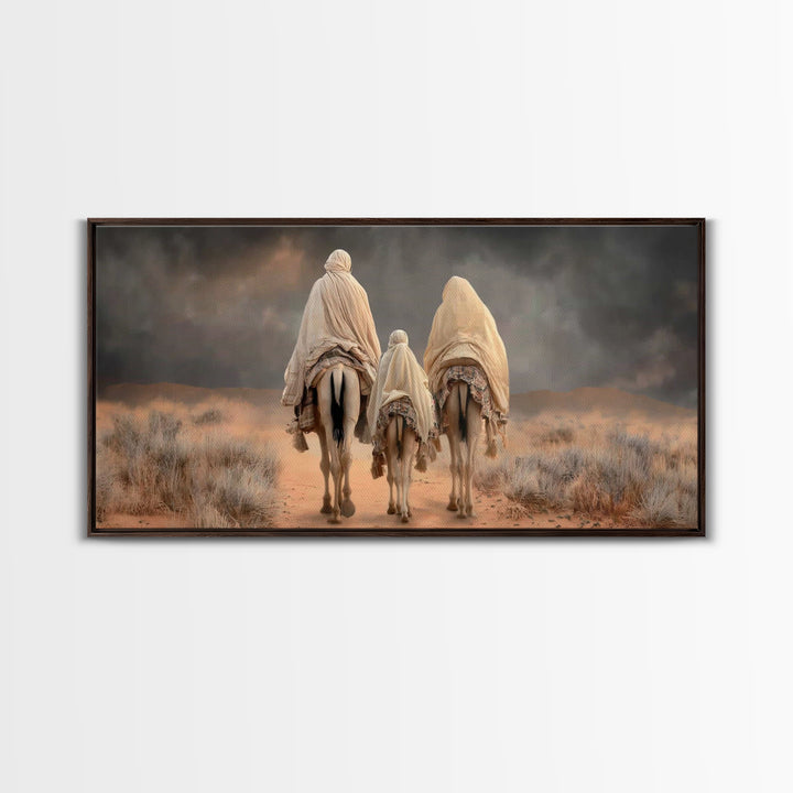 Holy Journey – Framed Canvas Print – Christian Wall Art – Jesus Painting – Christian Art Canvas – Christmas Art – Christian Decor – Christi