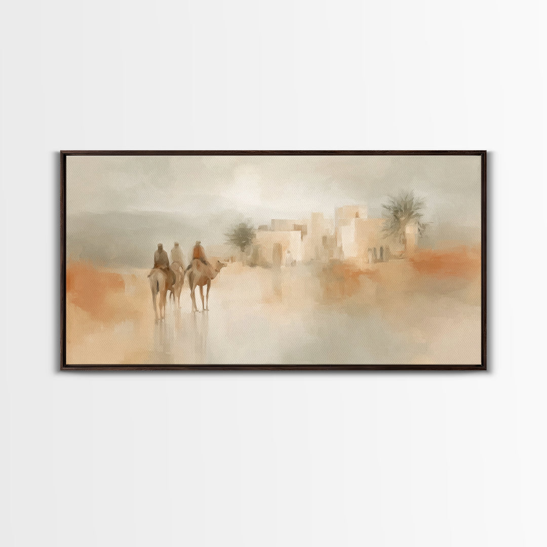 Humble Arrival – Framed Canvas Print – Christian Art Canvas – Christian Painting – Christmas Art – Christian Christmas Decor – Christian Wa