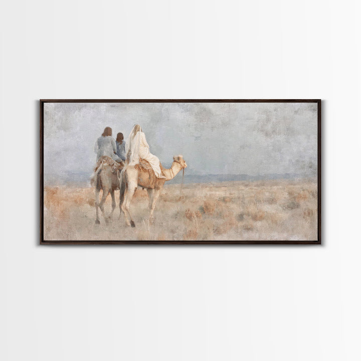 Bethlehem Journey – Framed Canvas Print – Christian Wall Art – Christian Art Canvas – Subtle Christian Art – Christmas Wall Art – Jesus Pai