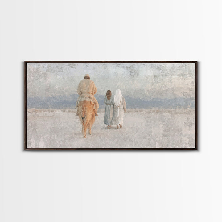 Holy Journey | Framed Canvas Print | Christian Wall Art | Christian Art Canvas | Jesus Painting | Christmas Art | Christmas Canvas