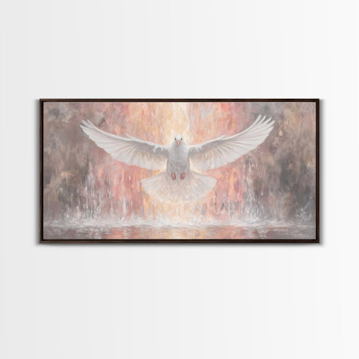 Flame Of Peace – Framed Canvas Print – Christian Wall Art – Christian Art Canvas – Christian Christmas Art – Jesus Painting – Christian Dec