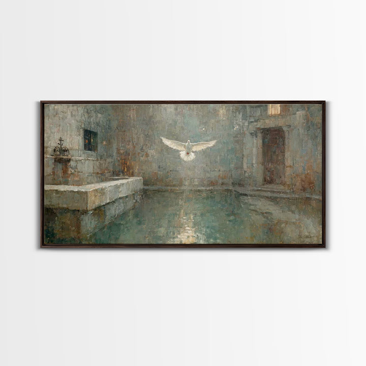 Holy Light Ascending | Framed Canvas Print | Christian Art Canvas | Christian Wall Art | Christian Painting | Christmas Art | Christian Dec