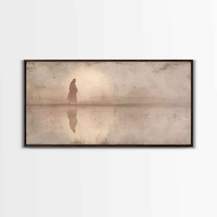 Quiet Desert Path - Framed Canvas Print - Jesus Canvas Art - Subtle Christian Art - Christian Gift - Christian Art Painting