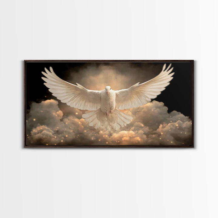 Heavenly Dove – Framed Canvas Print – Christian Wall Art – Christian Art Canvas – Jesus Painting – Christian Christmas Art – Christian Deco