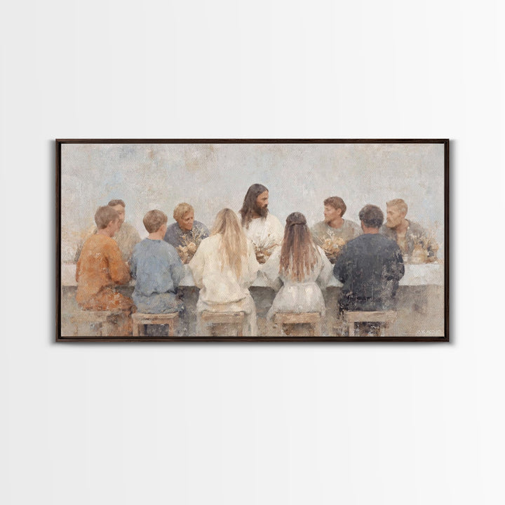 Bread Of Grace, Framed Canvas Print, Christian Wall Art, Christian Art Canvas, Large Christian Painting, Jesus Painting, Modern Christian A