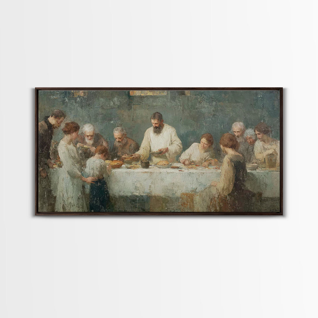 Table Of Blessings | Framed Canvas Print | Christian Art Canvas | Christian Wall Art | Subtle Christian Art | Vintage Christian Art | Jesus