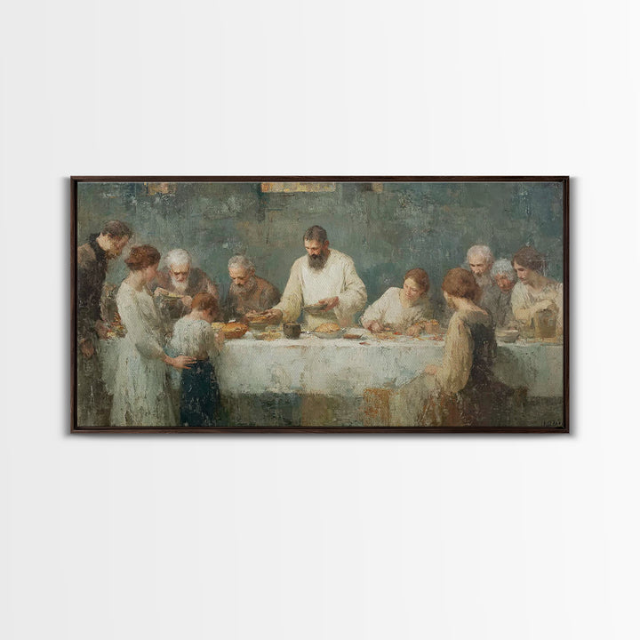 Table Of Blessings | Framed Canvas Print | Christian Art Canvas | Christian Wall Art | Subtle Christian Art | Vintage Christian Art | Jesus