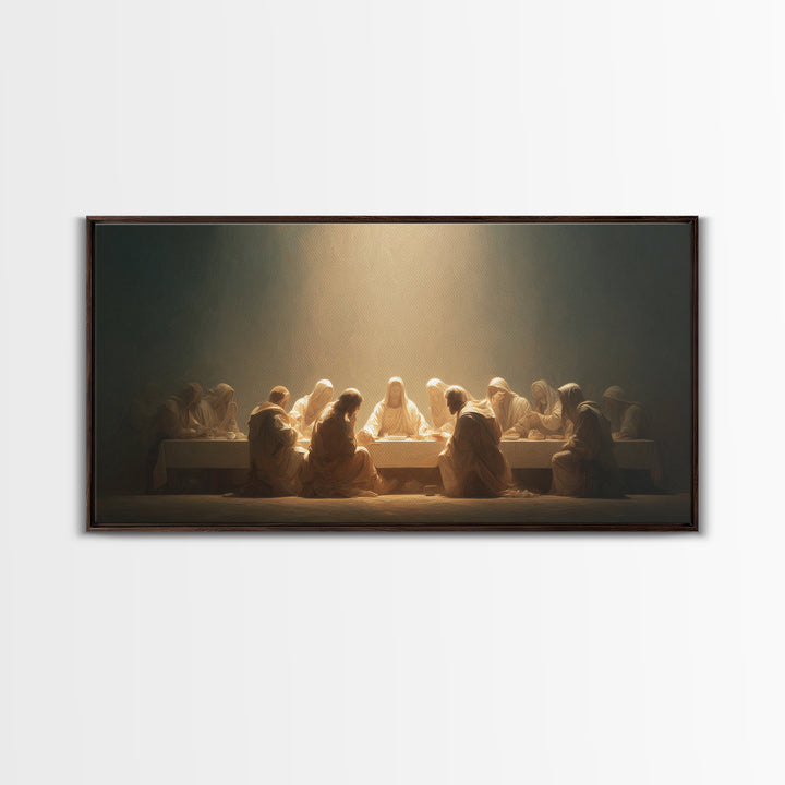 Radiant Supper Realm, Framed Canvas Print, Christian Painting, Jesus Canvas Art, Christian Art Print, Christmas Art, Christian Decor