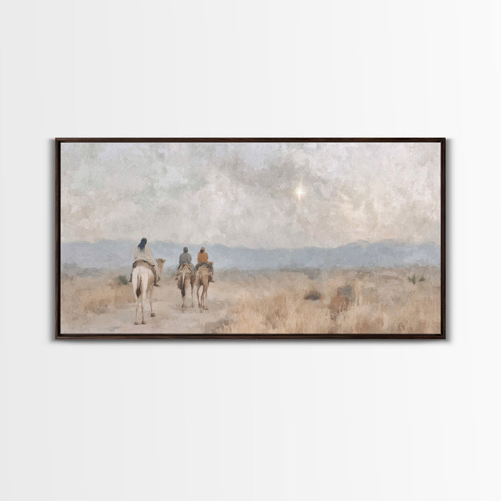 Starbound Pilgrimage, Framed Canvas Print, Christian Art Canvas, Christian Wall Art, Christian Christmas Art, Christmas Art, Christian Deco