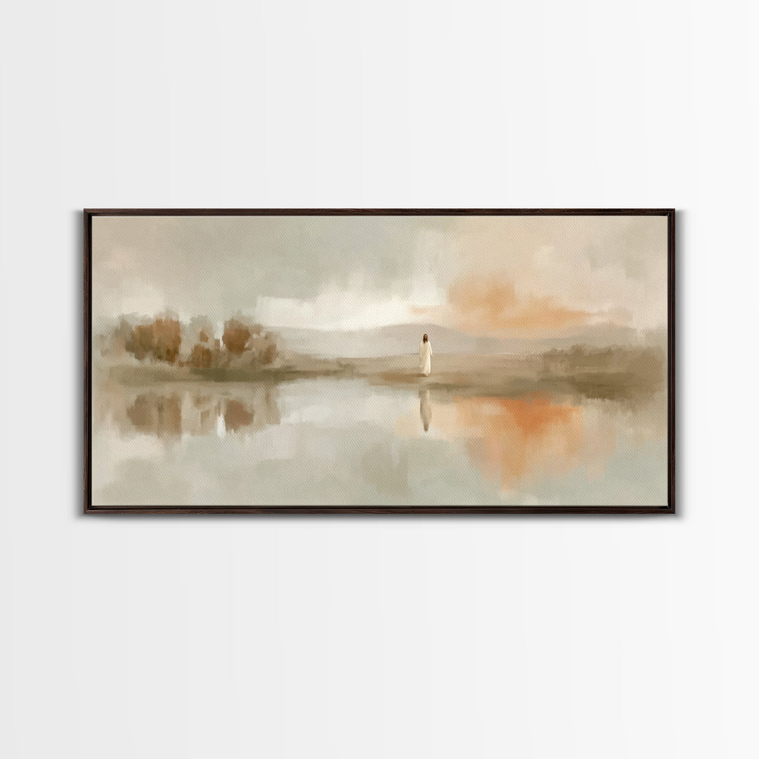 Horizon Of Mercy - Framed Canvas Print - Christian Wall Art - Unique Christian Art - Modern Christian Painting - Christian Christmas Art