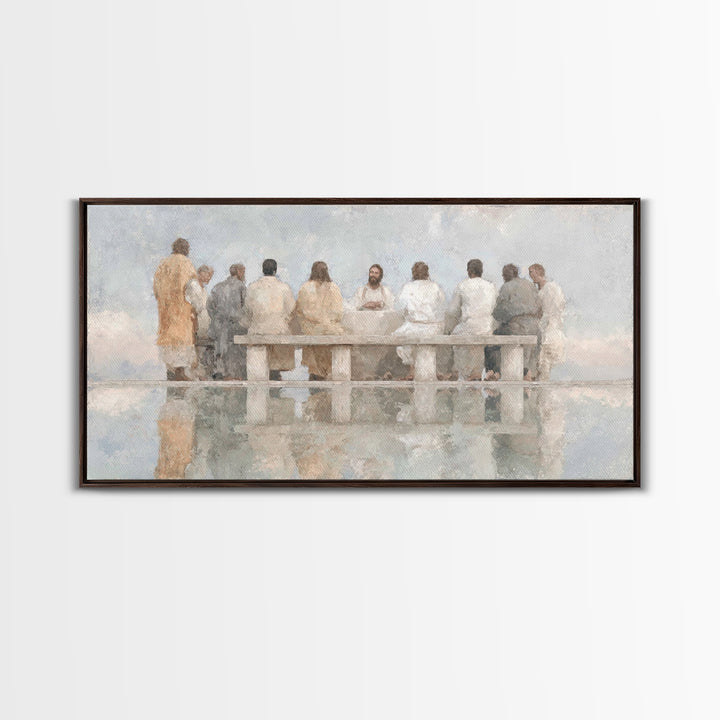 Dawn Of Fellowship | Framed Canvas Print | Christian Art Canvas | Christian Wall Art | Jesus Painting | Christian Christmas Art | Christian