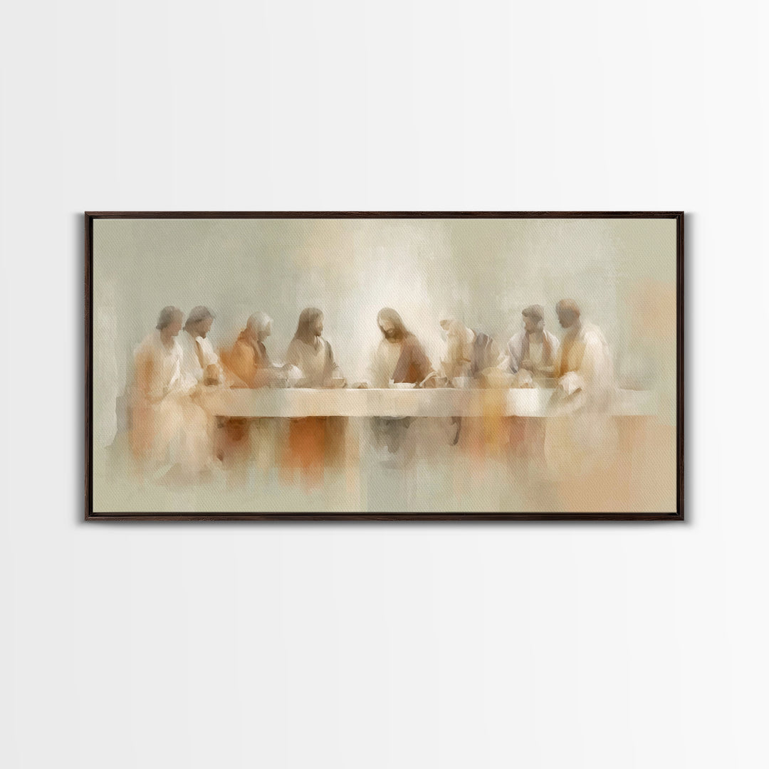 Radiant Supper Light | Framed Canvas Print | Christian Wall Art | Christian Art Canvas | Jesus Painting | Modern Christian Art | Christian