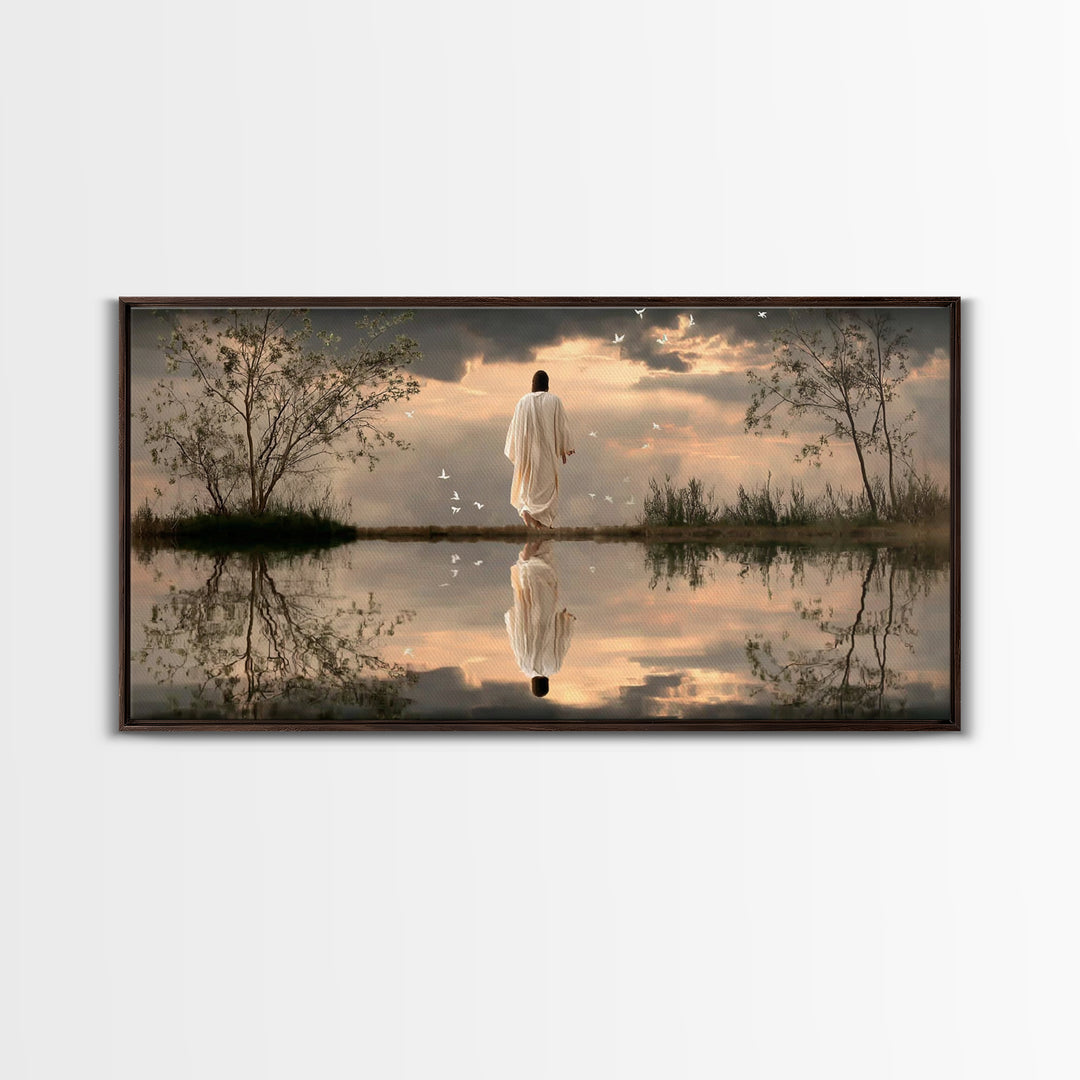 Path Of Peace – Framed Canvas Print – Christian Wall Art – Jesus Painting – Christian Art Canvas – Modern Christian Art