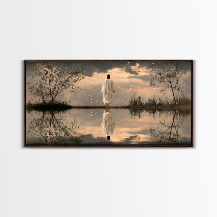 Path Of Peace – Framed Canvas Print – Christian Wall Art – Jesus Painting – Christian Art Canvas – Modern Christian Art