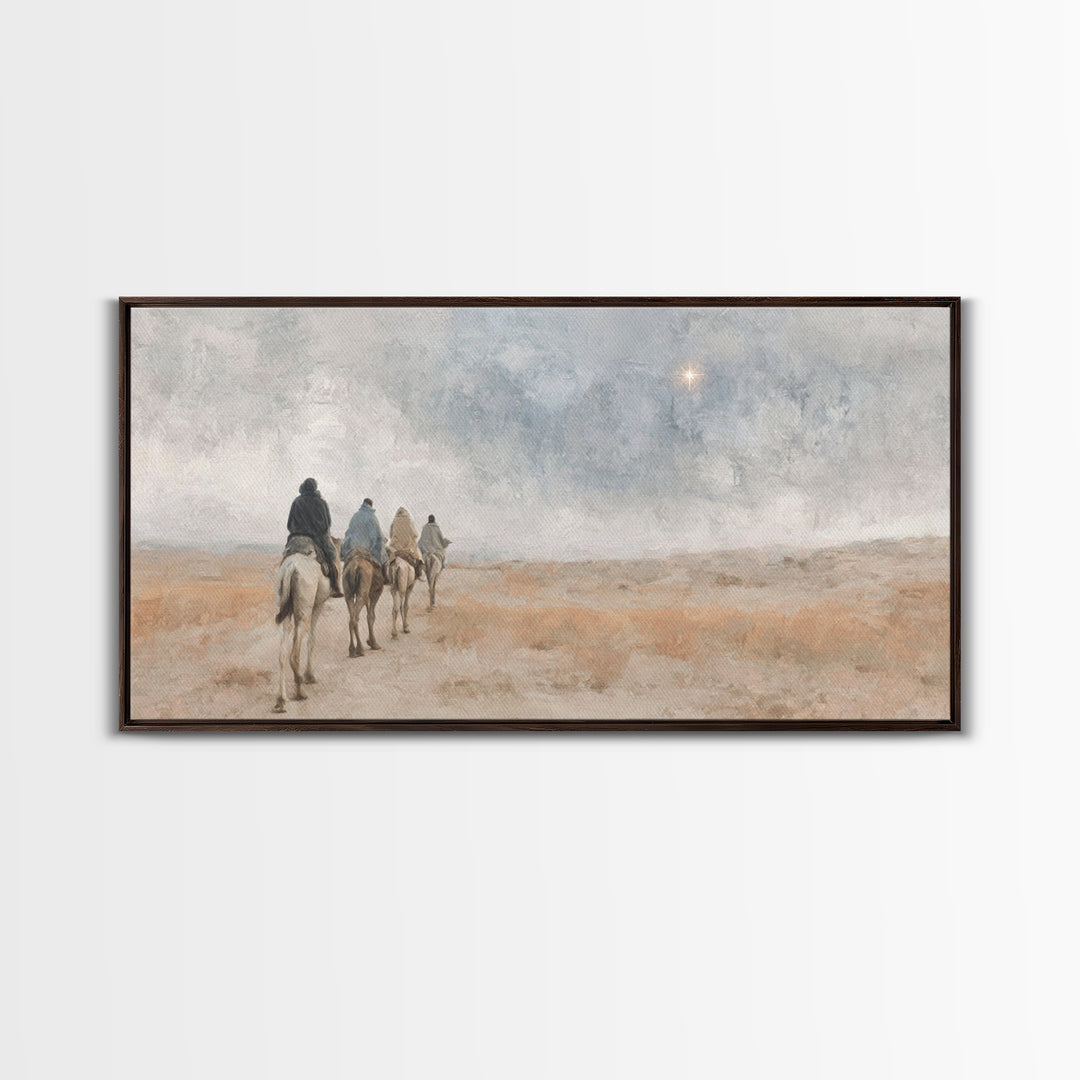 Journey Of Faith – Framed Canvas Print – Christian Art Canvas – Christmas Wall Art – Christian Christmas Art – Christian Gift – Jesus Paint