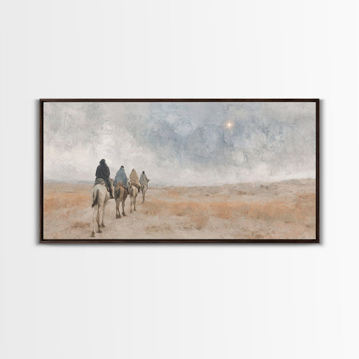 Journey Of Faith – Framed Canvas Print – Christian Art Canvas – Christmas Wall Art – Christian Christmas Art – Christian Gift – Jesus Paint