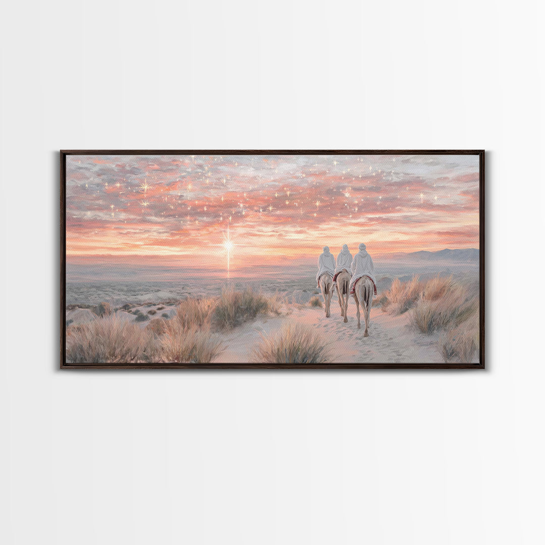 The Guiding Star – Framed Canvas Print – Christian Wall Art – Christian Art Canvas – Christian Christmas Art – Jesus Painting