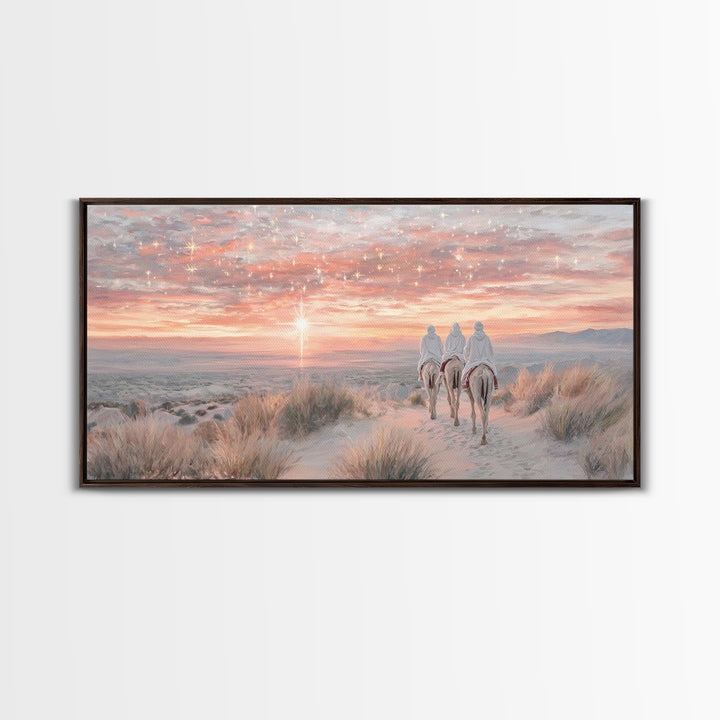 The Guiding Star – Framed Canvas Print – Christian Wall Art – Christian Art Canvas – Christian Christmas Art – Jesus Painting