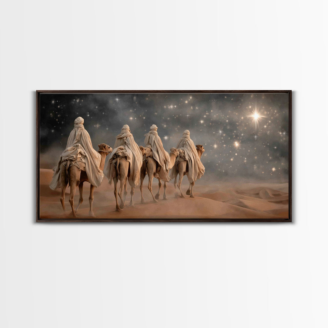 Holy Star Rising, Framed Canvas Print, Christian Wall Art, Christmas Canvas Wall Art, Christian Art Canvas, Moody Christmas Art, Jesus Chri