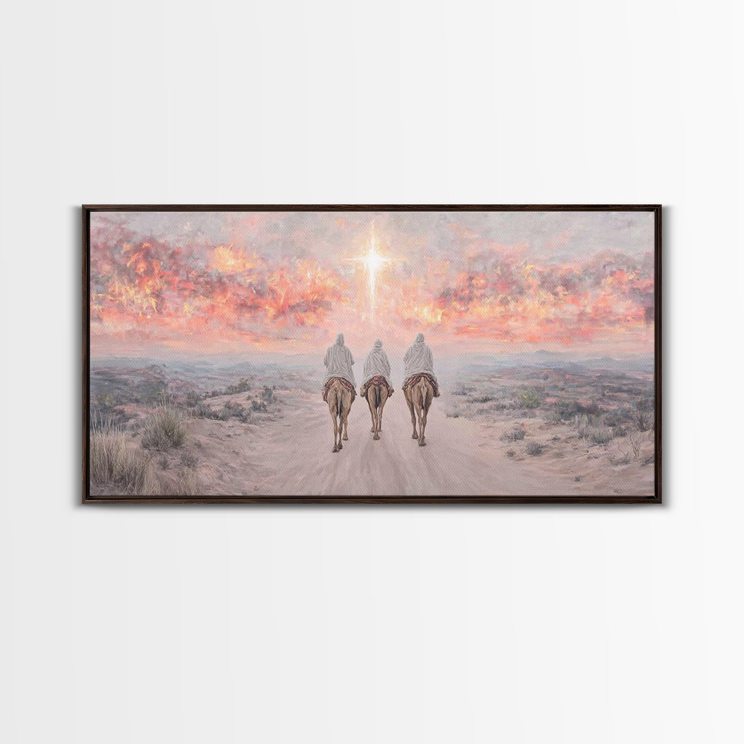 Pilgrims Of Hope | Framed Canvas Print | Christian Christmas Art | Christian Art Canvas | Christmas Wall Art | Modern Christian Art | Chris
